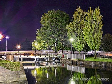 Combined Lock At Night_DSCF02947-50.jpg - Photographed along the Rideau Canal Waterway at Smiths Falls, Ontario, Canada.